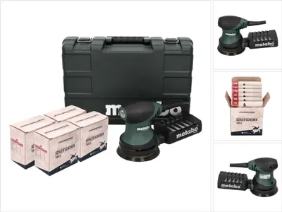 Produktbild von Metabo FSX 200 Intec Exzenterschleifer 240 W 125 mm + 4x Toolbrothers TURTLE Schleifset + Koffer