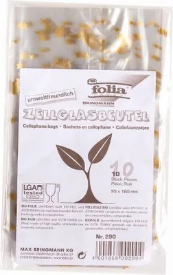 Obrázok produktu pre FOLIA 290 Folia Cellglasbeutel mit Weihnachtsdruck - 9,5 x 16 cm, 10 Stück