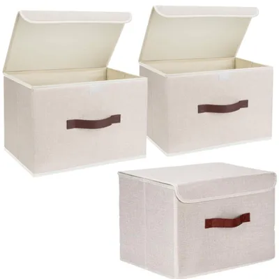 Immagine prodotto di Solidchoice - Set di 3 scatole pieghevoli con coperchio per l'abbigliamento