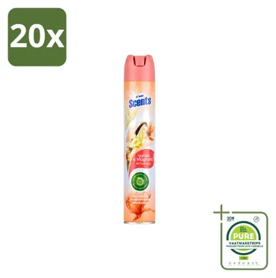 Zdjęcie produktu dla 20 sztuk odświeżacza powietrza "At Home" o zapachu wanilii i magnolii, pojemność 400 ml - opakowanie zbiorcze