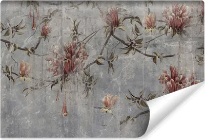 Produktbild von Muralo Vlies Fototapete BLUMEN Blätter Beton Abstraktion Vintage Stil Br. 208cm x Hö. 146cm