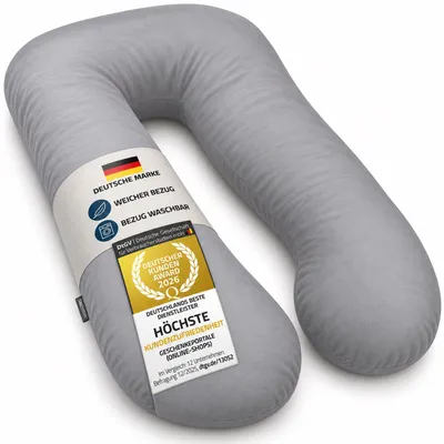 Zdjęcie produktu dla Poduszka ciążowa Junior w kształcie litery U - szara