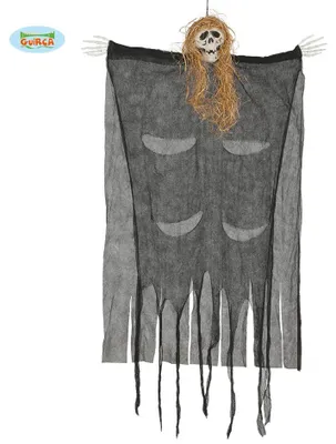 Produktbild von Halloween Deko Anhänger Skelett mit Haaren, 110 cm