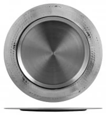 Produktbild von H&H Untertasse aus gebürstetem Edelstahl, 32 cm