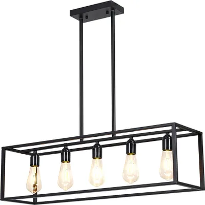 Produktbild von WISFOR Deckenleuchte Industrial Design, Deckenlampe Deckenstrahler Hängeleuchte, Esszimmer Hängelampe, schwarz