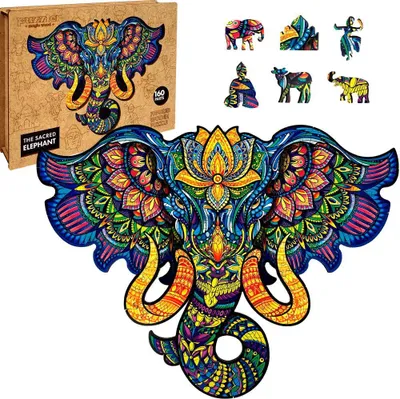 Produktbild von PUZZLER Holzpuzzle Heiliger Elefant 160 Teile