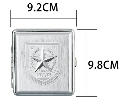 Produktbild von ZIGARETTENETUI "ARMY" für 20 Zigaretten aus Metall Zigarettenbox Zigarettendose Etui Case Box Dose Hardcase 93 (Silber-Army)