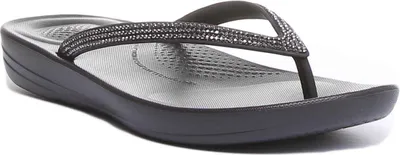 Produktbild von FitFlop Iqushion Sparkle Frauen Erhöhte EVA Sohle Sandale Schwarz – undefined / Schwarz