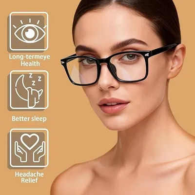 Image de Lunettes anti-lumière bleue UV400, anti-reflet, uni, pour le gaming et la lecture