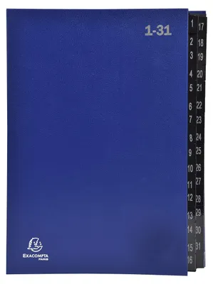 Image de EXACOMPTA Classeur à levier, DIN A4, 1-31, 32 compartiments, bleu