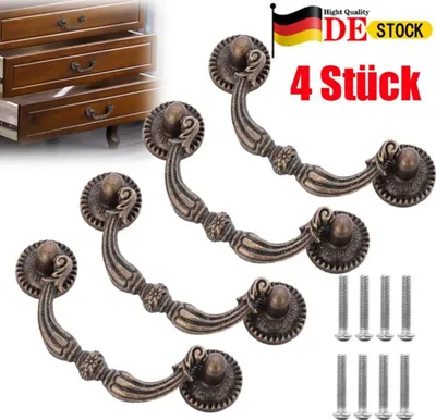 Produktbild von 4er Möbelgriffe Schubladen Griff Vintage Stil Möbel Schrank Griffe Antike Bronze