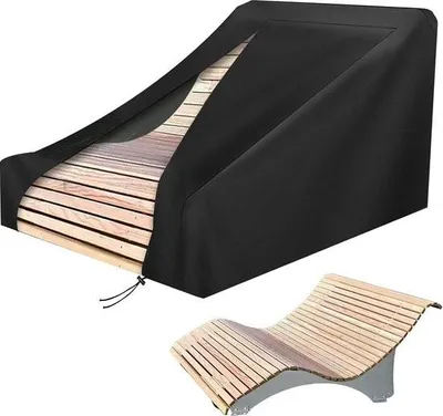 Produktbild von Abdeckung für Gartenliegen, Schutzhülle für Liegen, winterfest, Holzliegen, für den Außenbereich, 410D-Oxford-Gewebe, Schutzhülle für Liegen, wasserdicht, winddicht, Abdeckung