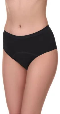 Image de Sous-vêtements d'incontinence pour femmes Merry Style en coton avec coussin absorbant intégré (noir, taille L)