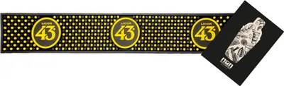 Produktbild von Licor 43 Cuarenta y Tres 2 x Barmatte schwarz gelb Maße 59cm x 9cm Gummimatte Abtropfmatte Bar Runner Matte