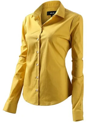 Productafbeelding van FLY HAWK Blouse, dameshemd, basic model, kentkraag, elegant, geschikt voor werk, slim fit