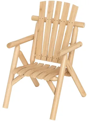 Produktbild von KOMFOTTEU Gartenstuhl Holz, wetterfest Gartensessel mit Armlehnen, hohe Rückenlehne & geschwungene Sitzfläche, Holzstuhl bis 150 kg belastbar