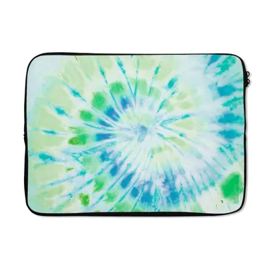 Produktbild von MuchoWow® Laptop Hülle 14 ZollKrawattenfärbung - Grün - Blau Laptoptasche - Laptoptasche - Stoßsicher - Schutzhaube