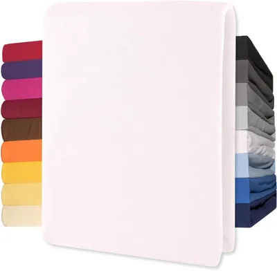 Productafbeelding van Lucina Hoeslaken Jersey Katoen Stretch 30cm Hoge Hoek - wit 180x200cm - 200x200cm