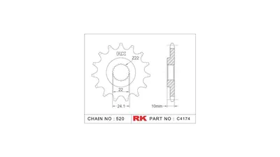 Immagine prodotto di Pignone RK "4174" 520, acciaio 15 denti