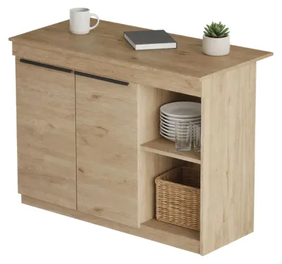 Produktbild von Corsico - Kücheninsel, 120x60x88h cm Eiche Braun, 2 Regalböden