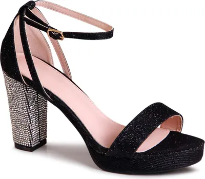 Produktbild von topschuhe24 2392 Damen Glitzer Riemchen Sandaletten Sandalen, Farbe:Schwarz, Größe:39 EU