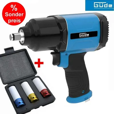 Produktbild von GÜDE Druckluft Schlagschrauber 1600 Nm Druckluftschrauber 1/2"+ Stechnuss Set