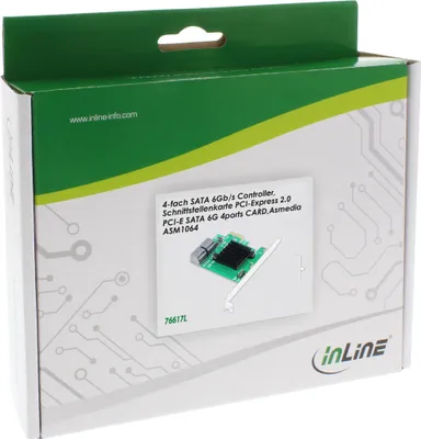 Produktbild von InLine® Schnittstellenkarte, 4x SATA 6Gb/s Controller, PCIe 2.0 (PCI-Express)