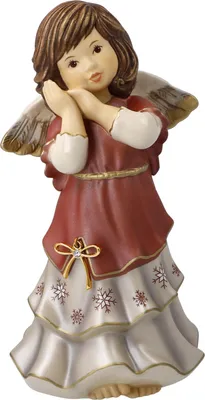 Produktbild von Goebel Jahresengel 2021 Friedliche Weihnachtszeit, Engelsfigur, Steingut, Rot, 16 cm, 41624021
