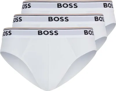 Obrázek produktu pro Pánské slipy HUGO BOSS z elastické bavlny v balení po třech kusech bílá/100 M
