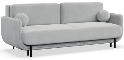 Image de Selsey Ovals - Canapé-lit 3 places en velours, gris clair