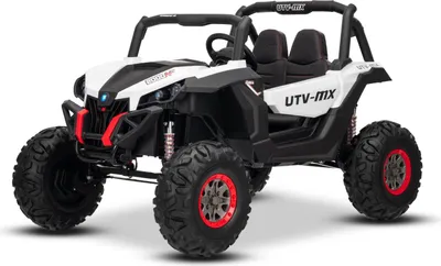 Produktbild von Beneo Motors Elektro-Kinderauto NEU RSX 24V, Weiß, 4x4 Antrieb, Lithium-Batterie, EVA-Räder, Allradfederung, Doppelsitz aus Kunstleder geeignet für 2 Kinder, Fernbedienung, MP3-Player mit USB/AUX-Anschluss