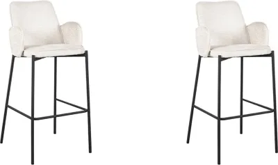Produktbild von LABEL51 Barhocker Joni – Beige – Samt – Sitzhöhe 78 cm