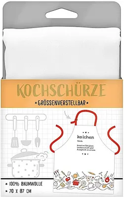 Produktbild von GRUSS & CO 47101 Spruch Kochen, Baumwolle, 87 cm x 70 cm, Weiß Schürze