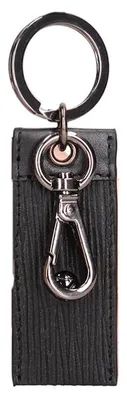 Image de Porte-clés pour hommes, en cuir véritable, noir, design Momo. Élégant et compact