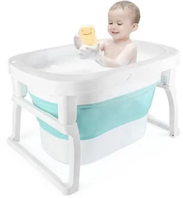 Obrázek produktu pro Dětská vanička, 3,7 kg - Skládací, přenosná, vhodná pro děti od 0 do 24 měsíců, včetně opěrky a kompaktní provedení