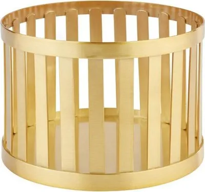 Produktbild von APS 15334 Korb APS PLUS, Aufbewahrungskorb, Edelstahl, Gold-Look, Ø 15 cm, Höhe 10,5 cm