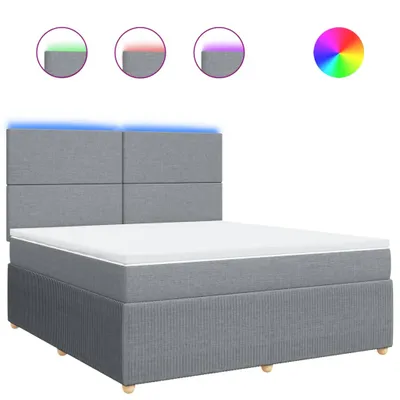 Produktbild von vidaXL Boxspringbett mit Matratze Hellgrau 180x200 cm Stoff