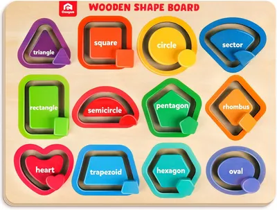 Imagen del producto de Puzzles de madera con formas de colores para niños pequeños: juego Montessori de clasificación y apilamiento con diferentes actividades
