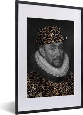 Produktbild von MuchoWow® Gerahmtes Poster Wilhelm von Oranien - Adriaen Thomasz - Pantherdruck 40x60 cm - Poster mit Schwarzem Bilderrahmen Wandposter Rahmen Foto Bilder - Poster in Rahmen