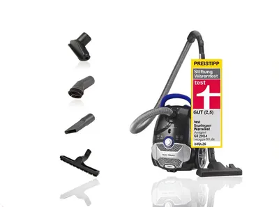 Produktbild von Fakir Blue Vac Power Staubsauger mit Beutel, 800 Watt Leistungsstark, Allergiker freundlicher HEPA 14 Filter, 12m Aktionsradius, 800Watt, extra leise