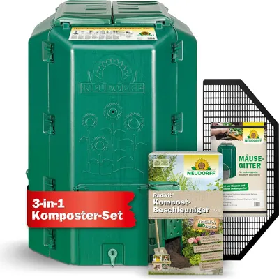 3 in 1 Komposter Set Radivit Komposter Beschleuniger + Mäusegitter