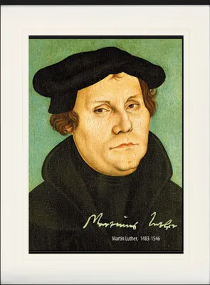 Obrázek produktu pro Martin Luther zarámovaný obraz s elegantním paspartou | nástěnné obrazy | v rámu - Portrét, 1529 (80 x 60 cm)
