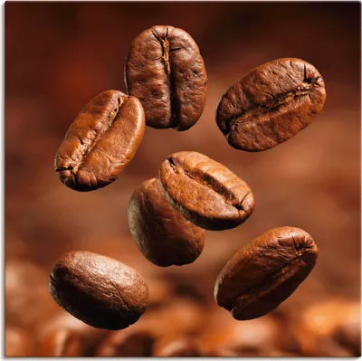 Produktbild von ARTland Leinwandbild Nahaufnahme von Kaffeebohnen Größe: 50x50 cm