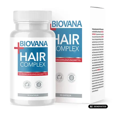 Produktbild von BIOVANA HairComplex Kapseln | der perfekte Partner für deine Haare | bewährte Zutatenkombination | 90 Kapseln, KI-generiertes Bild
