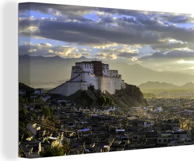 Produktbild von OneMillionCanvasses® - Leinwandbilder - 140x90 cm, Tashilhunpo, Wandbilder Kunstdruck Wanddekoration - Foto auf Leinwand - Gemälde auf Holzrahmen
