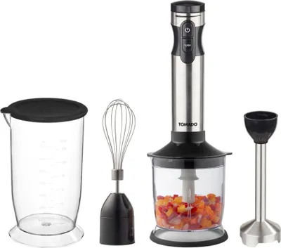 Produktbild von Tomado Stabmixer Set Edelstahl - leistungsstarker Handmixer 1000W mit Zerkleinerer