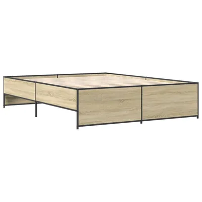 Obrázok produktu pre Posteľný rám dub sonoma 140x200 cm kompozitné drevo a kov