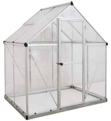 Produktbild von Palram - Canopia Aluminium Gewächshaus Hybrid 64 Silber 126x185x208 cm
