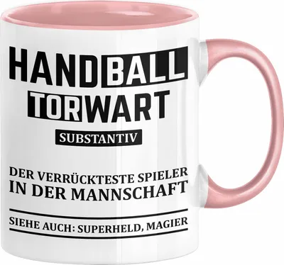 Produktbild von Handball Torwart Geschenk Tasse Geschenkidee Handball-Spieler Handballspielerin Mädchen Jungs Kaffee-Becher (Rosa)