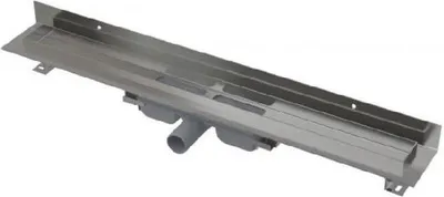 Produktbild von Alcadrain Duschrinnen - Duschrinne Wall Low 950 mm, mit Rand für Vollrost und festem Kragen zur Wand, Edelstahl APZ116-950